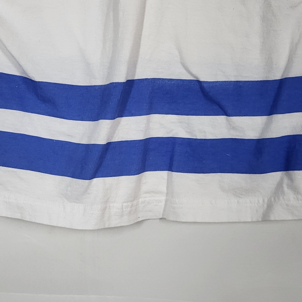 NHL White T-shirt Bud Light Of The Nordiques de W/ Blue Stripes - Picture 9 of 16